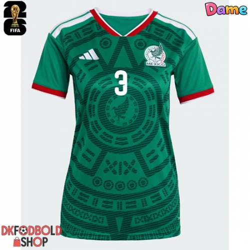 Mexico Cesar Montes #3 Hjemmebanetrøje Dame VM 2026 Kort ærmer